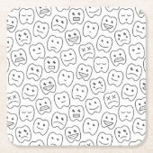 Dessous-de-verre Carré En Papier Motif heureux de dents (Devant)