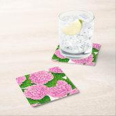 Dessous-de-verre Carré En Papier Motif Hydrangea (En situation)