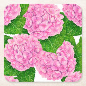 Dessous-de-verre Carré En Papier Motif Hydrangea (Devant)