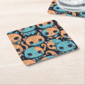 Dessous-de-verre Carré En Papier Motif Kittens (Incliné)