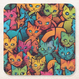 Dessous-de-verre Carré En Papier Motif Kittens