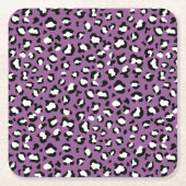 Dessous-de-verre Carré En Papier Motif léopard, Spots léopards, Leopard pourpre (Devant)