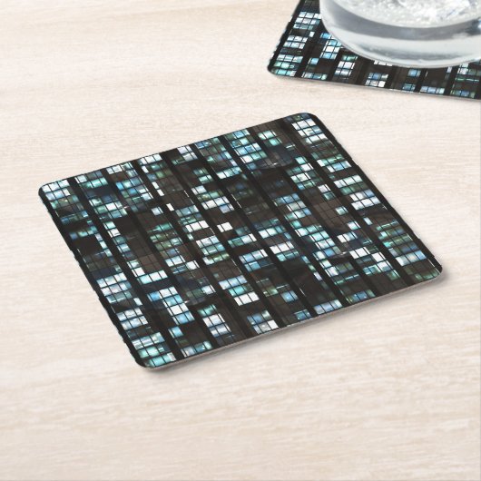Dessous-de-verre Carré En Papier Motif lumineux de fenêtres (Incliné)