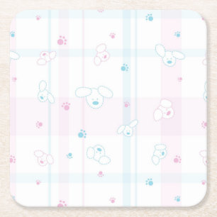 Dessous-de-verre Carré En Papier Motif mignon avec des chiens