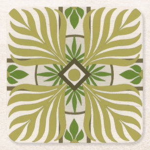 Dessous-de-verre Carré En Papier Motif Non-Embelli II de paume