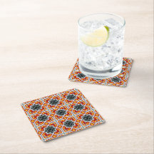 Motif octogonal espagnol rouge et jaune