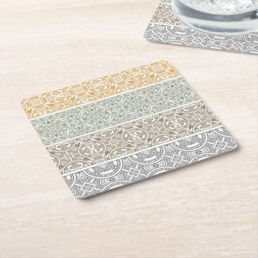 Dessous-de-verre Carré En Papier Motif ornemental (Incliné)