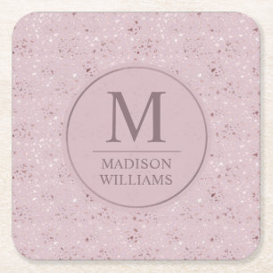 Dessous-de-verre Carré En Papier Motif Pailleté Or Rose Pâle Douceur Douce Personna