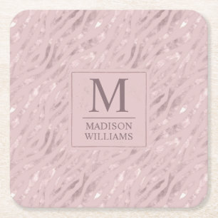 Dessous-de-verre Carré En Papier Motif Pailleté Or Rose Pâle Douceur Douce Personna