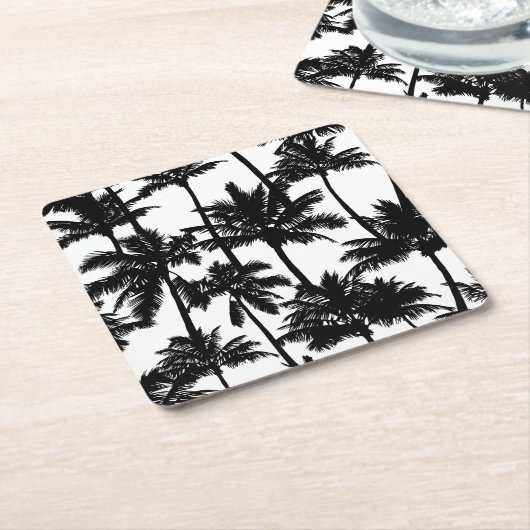 Dessous-de-verre Carré En Papier Motif Palm Tree (Incliné)