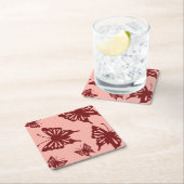 Dessous-de-verre Carré En Papier motif papillon (En situation)