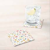 Dessous-de-verre Carré En Papier Motif pastel moderne (En situation)
