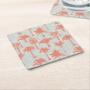 Dessous-de-verre Carré En Papier Motif Pastel Palm Tree