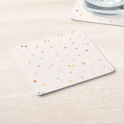 Dessous-de-verre Carré En Papier Motif Pastel Star (Incliné)