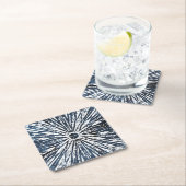 Dessous-de-verre Carré En Papier Motif radial Indigo Ink (En situation)