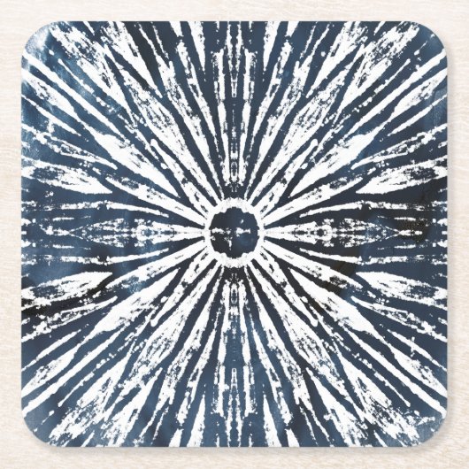 Dessous-de-verre Carré En Papier Motif radial Indigo Ink (Devant)