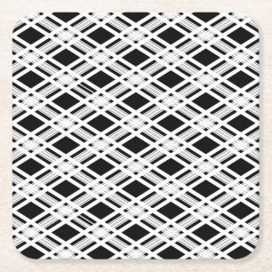 Dessous-de-verre Carré En Papier Motif rayé de plaid