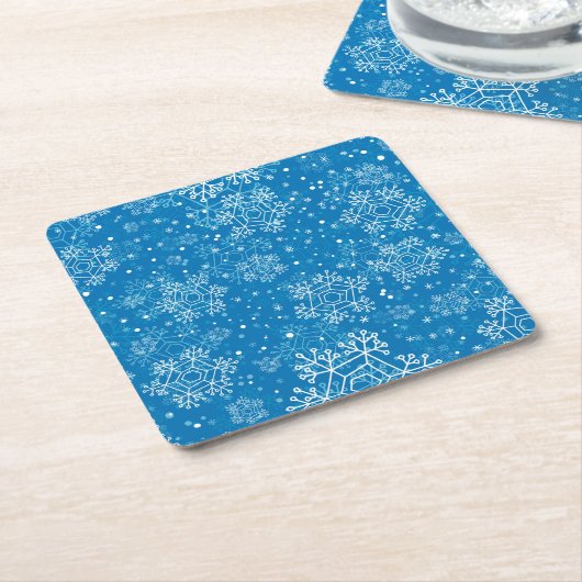 Dessous-de-verre Carré En Papier Motif Snowflake (Incliné)