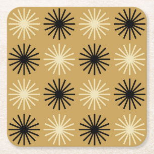 Dessous-de-verre Carré En Papier Motif Starburst moderne du milieu du siècle