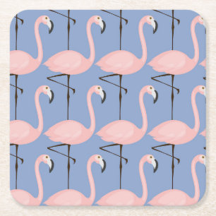 Dessous-de-verre Carré En Papier Motif tendre de Flamant rose