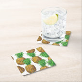 Dessous-de-verre Carré En Papier Motif transparent avec ananas (En situation)