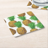 Dessous-de-verre Carré En Papier Motif transparent avec ananas (Incliné)