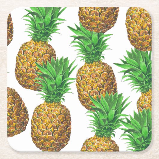 Dessous-de-verre Carré En Papier Motif transparent avec ananas (Devant)