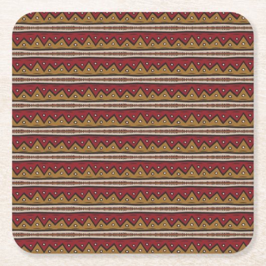 Dessous-de-verre Carré En Papier Motif tribal (Devant)