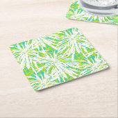 Dessous-de-verre Carré En Papier Motif tropical de palmettes (Incliné)