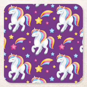 Dessous-de-verre Carré En Papier Motif Unicorn Magique Cheval mignon