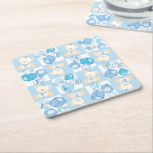 Dessous-de-verre Carré En Papier Motif vérifié d'ours de nounours (Incliné)