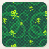 Dessous-de-verre Carré En Papier Motif vert d'Emo avec des cercles (Devant)