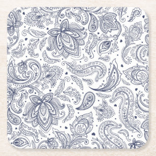 Dessous-de-verre Carré En Papier Motifs de fleurs classiques mignons