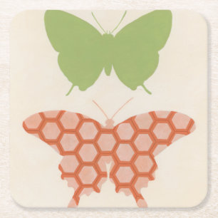 Dessous-de-verre Carré En Papier Motifs de papillon décoratifs sur l'arrière - plan