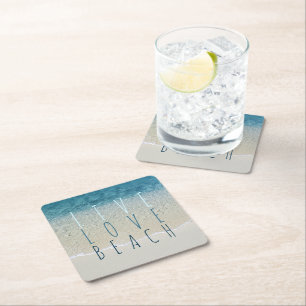 Dessous-de-verre Carré En Papier Motivationnelle Turquoise Bleu Océan Surf Vagues P