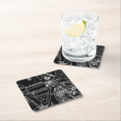 Dessous-de-verre Carré En Papier Moto 1 côtier (En situation)