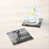 Dessous-de-verre Carré En Papier Motocross (En situation)