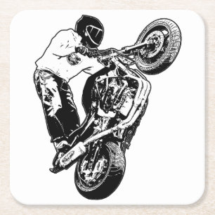 Dessous-de-verre Carré En Papier Motocyclette