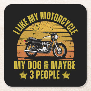 Dessous-de-verre Carré En Papier Motocyclette de chien