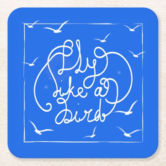 Dessous-de-verre Carré En Papier Mouche comme un oiseau (Devant)