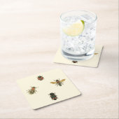 Dessous-de-verre Carré En Papier Mouches et coléoptères par Vision Studio (En situation)