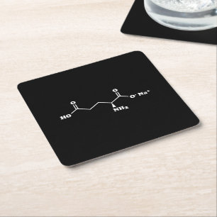 Dessous-de-verre Carré En Papier MSG Monosodium Glutamate Molecule Formule chimique