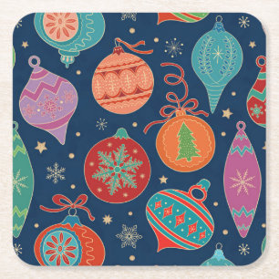 Dessous-de-verre Carré En Papier Multicolor Motif de décoration Arbre de Noël