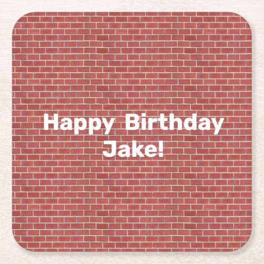 Dessous-de-verre Carré En Papier Mur en briques rouges personnalisé (Devant)