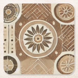 Dessous-de-verre Carré En Papier Murugi Dining Élégance Terrestre Mandala