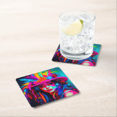 Dessous-de-verre Carré En Papier Muse vibrante (En situation)