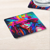 Dessous-de-verre Carré En Papier Muse vibrante (Incliné)