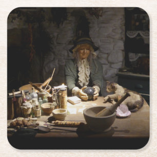 Dessous-de-verre Carré En Papier Musée de la Cuisine de la Sorcière Blanche, Sorcel