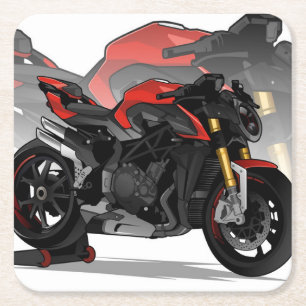 Dessous-de-verre Carré En Papier MV Agusta 1000RR bruts with special background