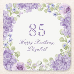 Dessous-de-verre Carré En Papier Nappe en papier pour 85e anniversaire Élégante flo